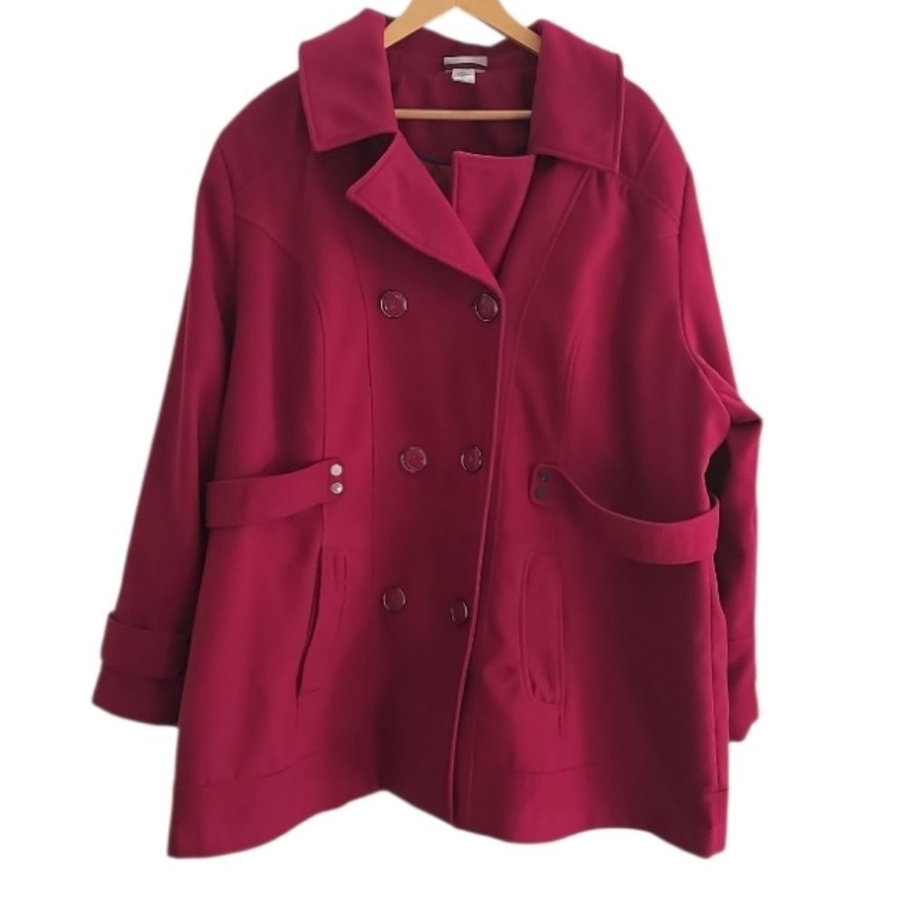 Maggie Barnes for Catherine’s Magenta Structured Peacoat Jacket Women’s 3X